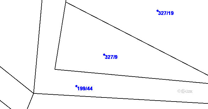 Parcela st. 327/9 v KÚ Klec, Katastrální mapa