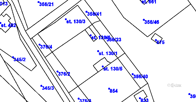 Parcela st. 130/1 v KÚ Klecany, Katastrální mapa