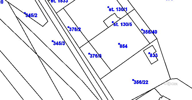 Parcela st. 130/2 v KÚ Klecany, Katastrální mapa