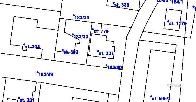 Parcela st. 337 v KÚ Klecany, Katastrální mapa