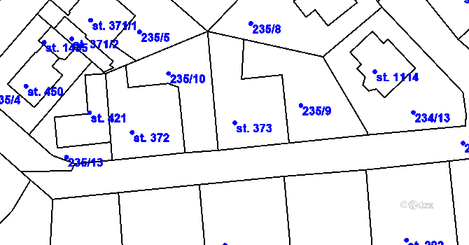 Parcela st. 373 v KÚ Klecany, Katastrální mapa