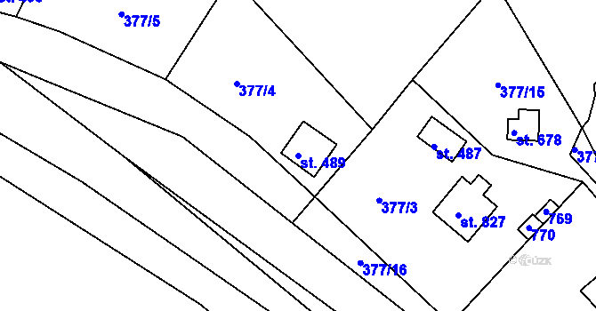 Parcela st. 489 v KÚ Klecany, Katastrální mapa