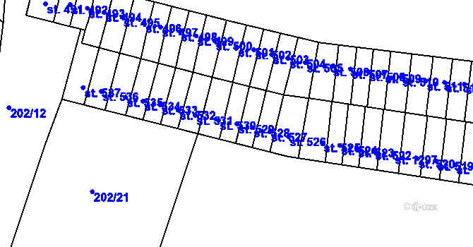 Parcela st. 529 v KÚ Klecany, Katastrální mapa