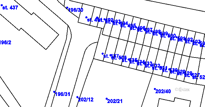 Parcela st. 537 v KÚ Klecany, Katastrální mapa