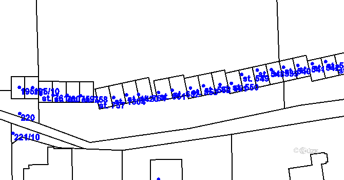 Parcela st. 652 v KÚ Klecany, Katastrální mapa