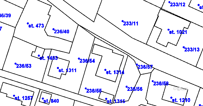 Parcela st. 842 v KÚ Klecany, Katastrální mapa