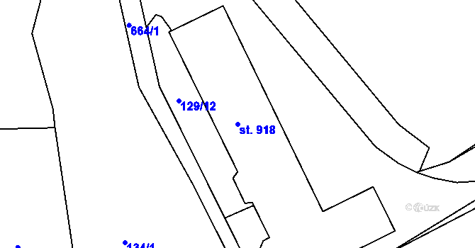 Parcela st. 918 v KÚ Klecany, Katastrální mapa