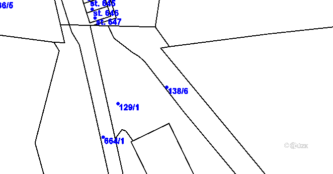 Parcela st. 138/6 v KÚ Klecany, Katastrální mapa