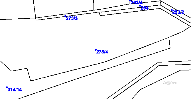 Parcela st. 273/4 v KÚ Klecany, Katastrální mapa