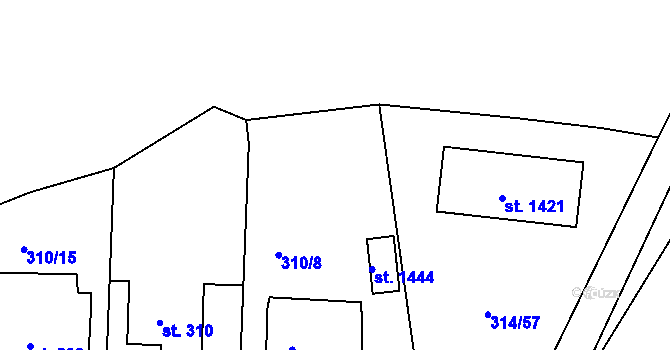 Parcela st. 314/51 v KÚ Klecany, Katastrální mapa