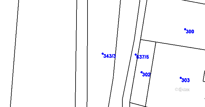 Parcela st. 343/3 v KÚ Klecany, Katastrální mapa