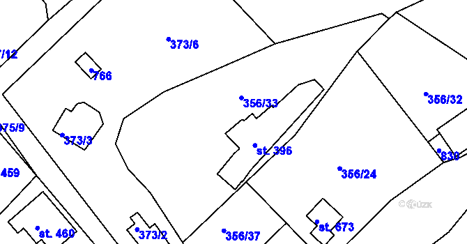 Parcela st. 356/33 v KÚ Klecany, Katastrální mapa