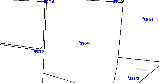 Parcela st. 380/4 v KÚ Klecany, Katastrální mapa