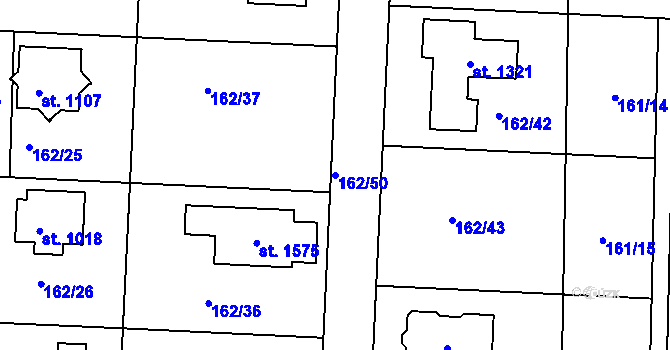 Parcela st. 162/50 v KÚ Klecany, Katastrální mapa