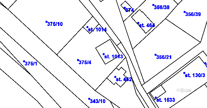 Parcela st. 1013 v KÚ Klecany, Katastrální mapa