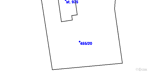 Parcela st. 455/20 v KÚ Klecany, Katastrální mapa