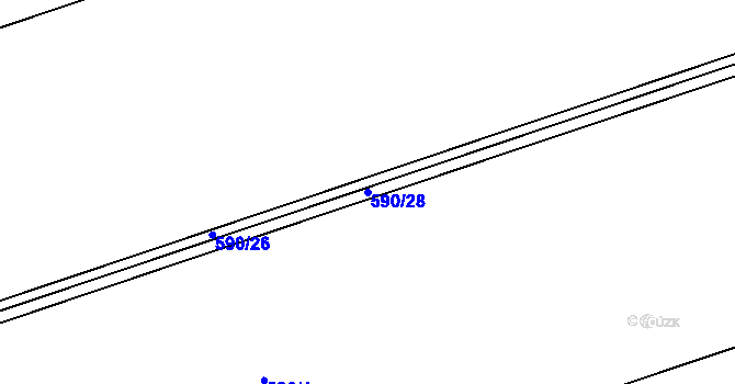 Parcela st. 590/28 v KÚ Klecany, Katastrální mapa