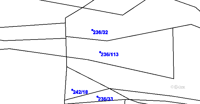 Parcela st. 236/113 v KÚ Klecany, Katastrální mapa