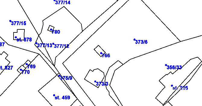 Parcela st. 766 v KÚ Klecany, Katastrální mapa