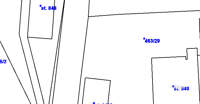 Parcela st. 861 v KÚ Klecany, Katastrální mapa