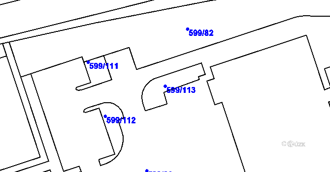 Parcela st. 599/113 v KÚ Klecany, Katastrální mapa