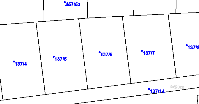 Parcela st. 137/6 v KÚ Klecany, Katastrální mapa