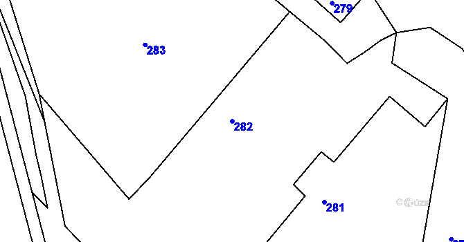 Parcela st. 282 v KÚ Klečůvka, Katastrální mapa