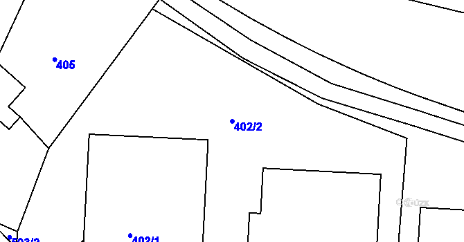 Parcela st. 402/2 v KÚ Klečůvka, Katastrální mapa