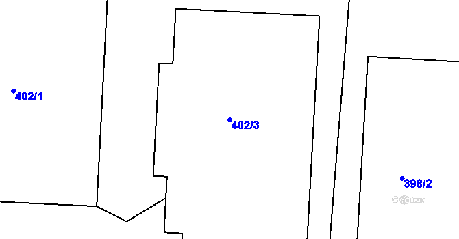 Parcela st. 402/3 v KÚ Klečůvka, Katastrální mapa