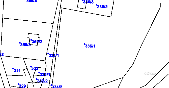 Parcela st. 336/1 v KÚ Klečůvka, Katastrální mapa