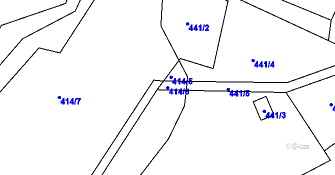 Parcela st. 414/6 v KÚ Klečůvka, Katastrální mapa