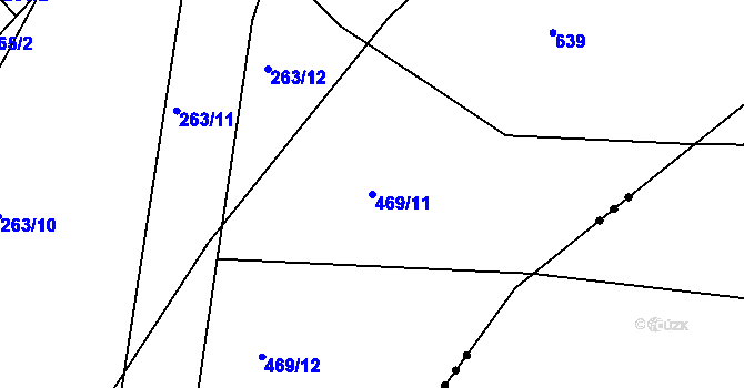 Parcela st. 469/11 v KÚ Klečůvka, Katastrální mapa