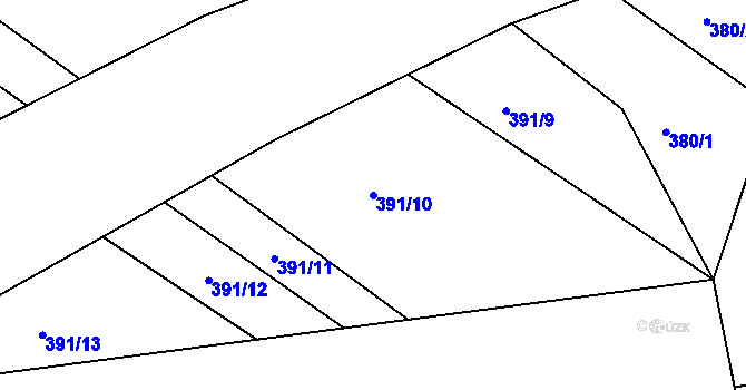 Parcela st. 391/10 v KÚ Klečůvka, Katastrální mapa