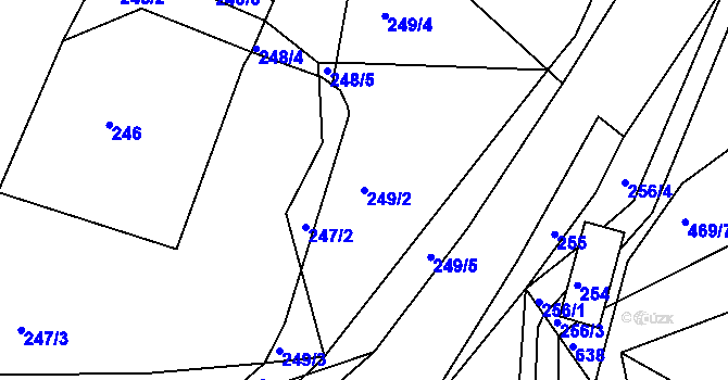 Parcela st. 249/2 v KÚ Klečůvka, Katastrální mapa