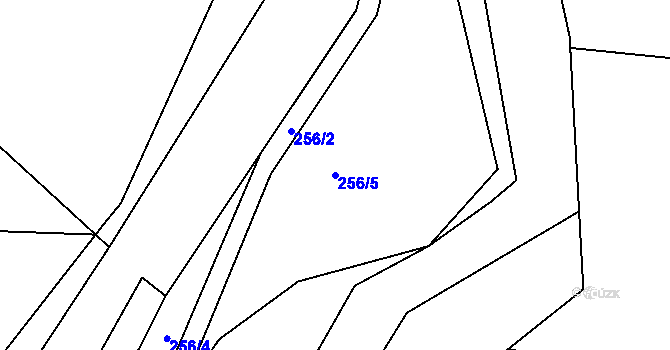 Parcela st. 256/5 v KÚ Klečůvka, Katastrální mapa