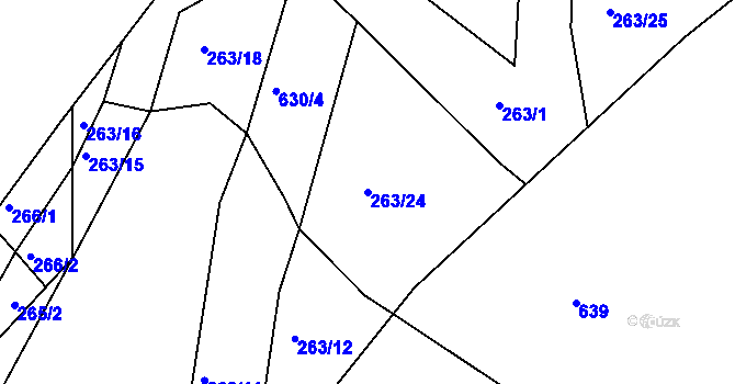 Parcela st. 263/24 v KÚ Klečůvka, Katastrální mapa