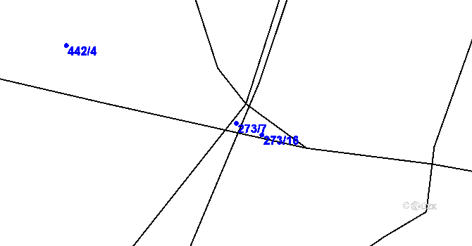 Parcela st. 273/7 v KÚ Klečůvka, Katastrální mapa