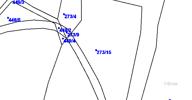 Parcela st. 273/15 v KÚ Klečůvka, Katastrální mapa