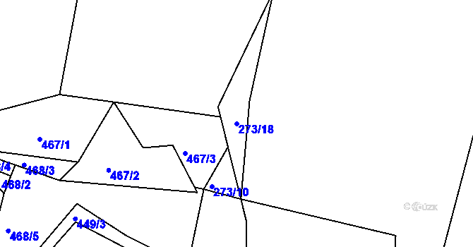 Parcela st. 273/18 v KÚ Klečůvka, Katastrální mapa