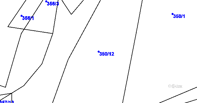 Parcela st. 350/12 v KÚ Klečůvka, Katastrální mapa