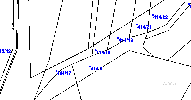 Parcela st. 414/18 v KÚ Klečůvka, Katastrální mapa