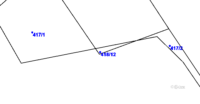 Parcela st. 418/12 v KÚ Klečůvka, Katastrální mapa