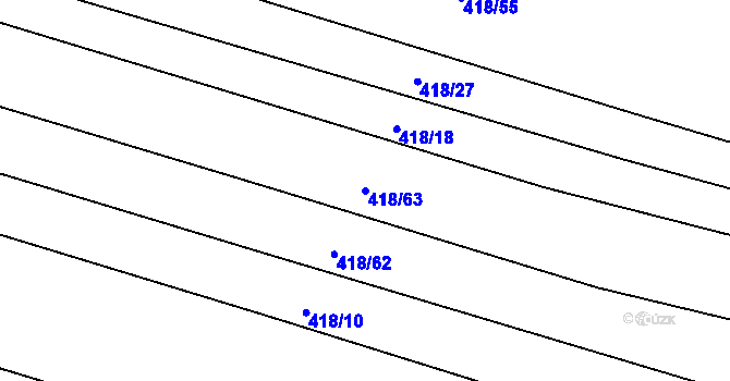 Parcela st. 418/63 v KÚ Klečůvka, Katastrální mapa