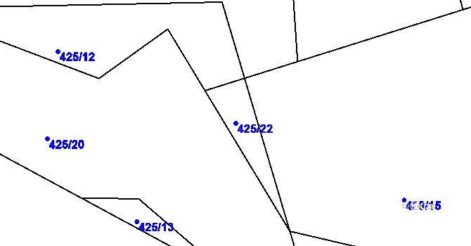 Parcela st. 425/22 v KÚ Klečůvka, Katastrální mapa