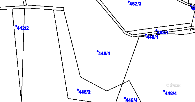 Parcela st. 448/1 v KÚ Klečůvka, Katastrální mapa