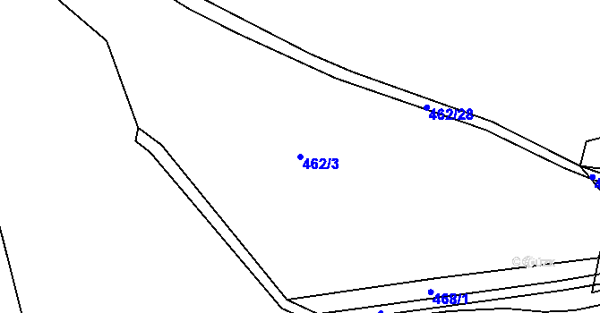 Parcela st. 462/3 v KÚ Klečůvka, Katastrální mapa
