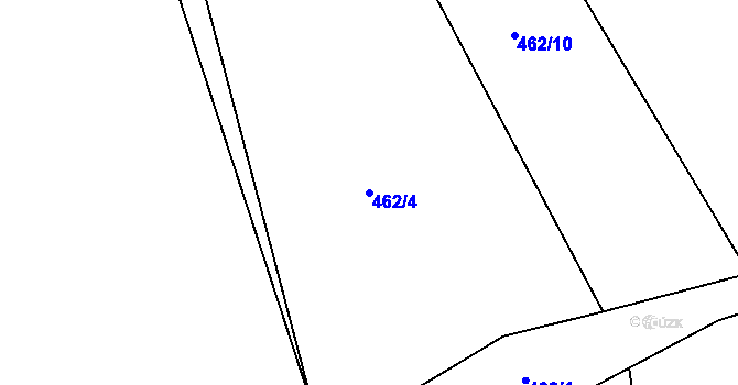 Parcela st. 462/4 v KÚ Klečůvka, Katastrální mapa