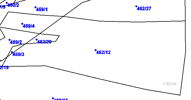 Parcela st. 462/12 v KÚ Klečůvka, Katastrální mapa