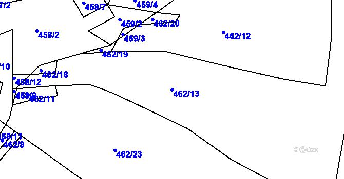 Parcela st. 462/13 v KÚ Klečůvka, Katastrální mapa