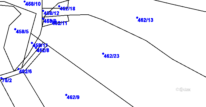 Parcela st. 462/23 v KÚ Klečůvka, Katastrální mapa